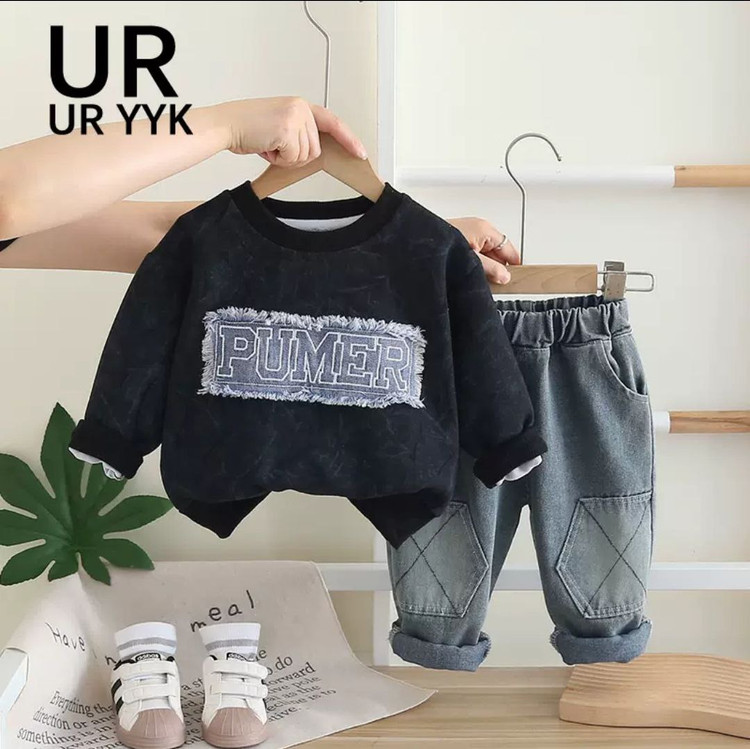 عکس محصول ست دو تیکه وارداتی دورس با شلوار لی مناسب ۱ تا ۵ سال - تصویر 2